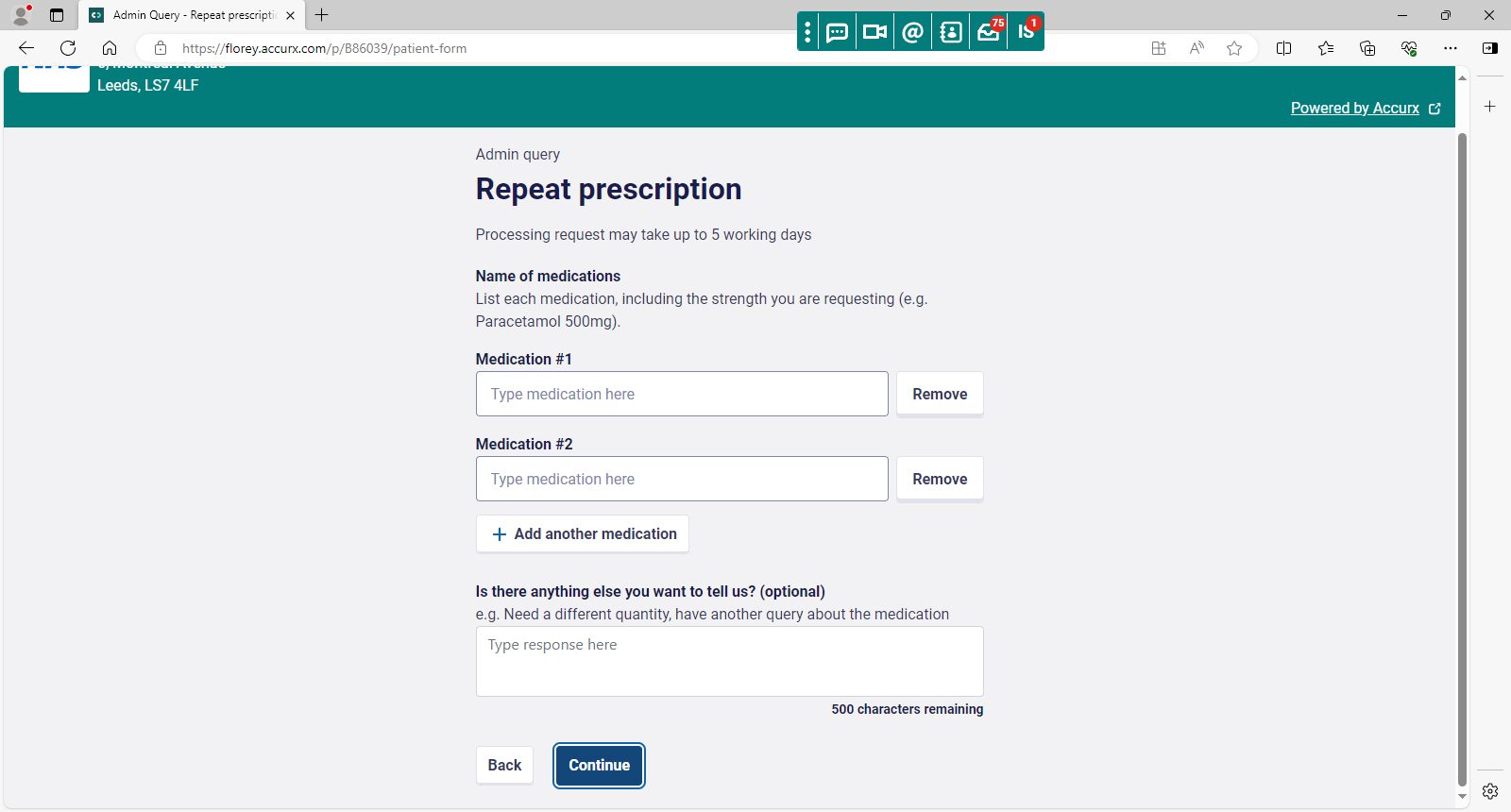 Repeat prescriptions – Allerton & Westfield Medical Centres